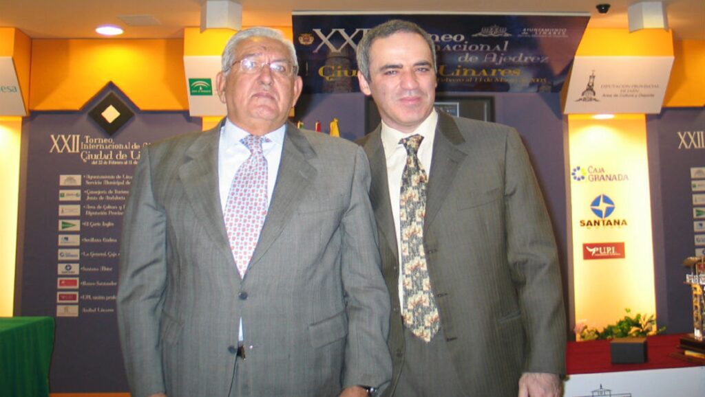 Garry Kasparov el día de su retirada en el Torneo de Linares de 2005