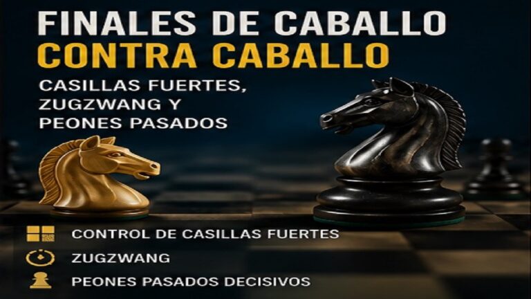 Finales de Caballo contra Caballo: Casillas Fuertes, Zugzwang y Peones Pasados