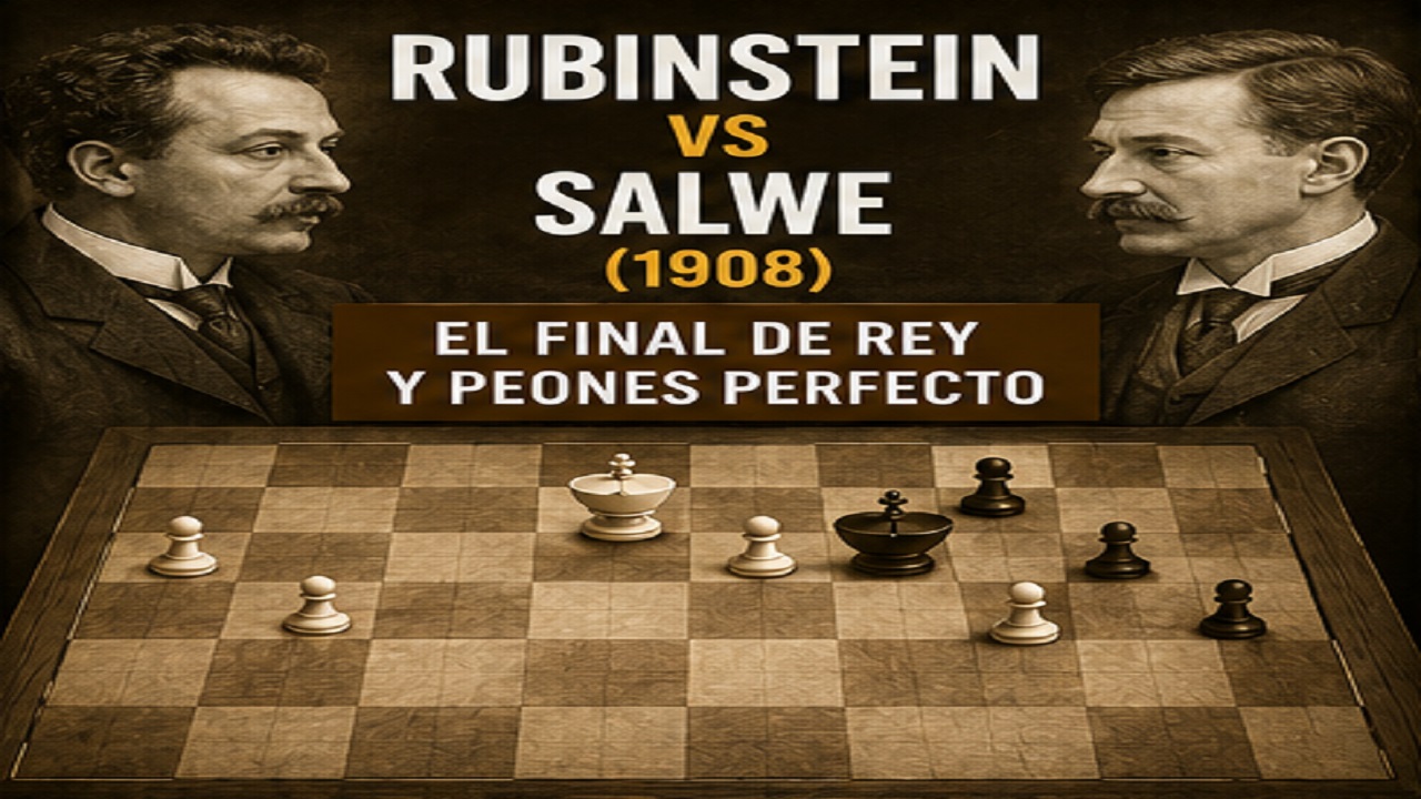 Rubinstein vs Salwe (1908): El Final de Rey y Peones Perfecto